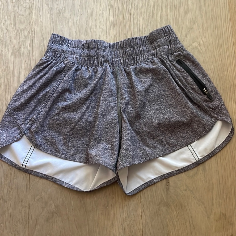 Grey lulu lemon running shorts. 2.5 inch seam size 4